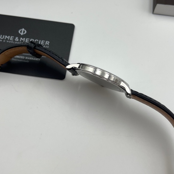 Baume & Mercier Classima Quartz White Dial Black Leather Men's Watch 10414 - Picture 12 of 16